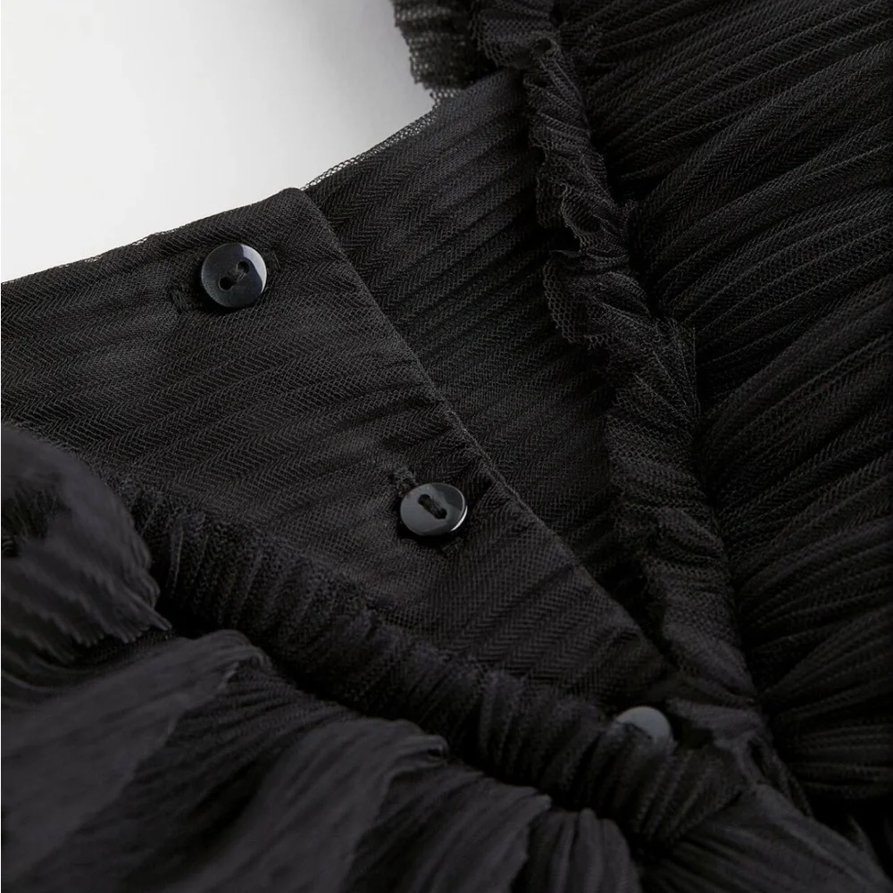 H&M Girls 7 Black Tulle Ruffled Dress - Picture 7 of 7